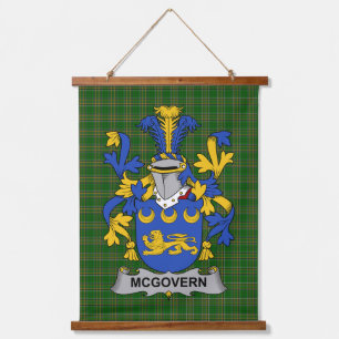 Tapiz Con Marco De Madera Escudo de Armas de la Familia McGovern o McGauran 