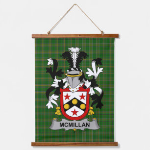 Tapiz Con Marco De Madera Escudo de Armas de la Familia McMillan Irlandés