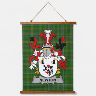 Tapiz Con Marco De Madera Escudo de Armas de la Familia Newton Irlandés