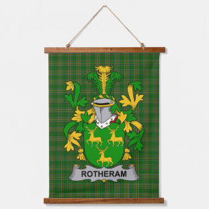 Tapiz Con Marco De Madera Escudo de Armas de la Familia Rotheram Irlandés