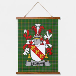 Tapiz Con Marco De Madera Escudo de Armas de la Familia Segrave Irlandesa Cr