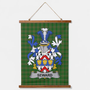 Tapiz Con Marco De Madera Escudo de Armas de la Familia Seward Irlandesa