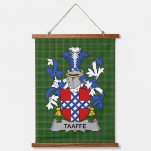 Tapiz Con Marco De Madera Escudo de Armas de la Familia Taaffe Irlandesa Cre