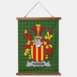 Tapiz Con Marco De Madera Escudo de Armas de la Familia Theede Irlandés