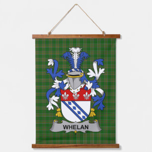 Tapiz Con Marco De Madera Escudo de Armas de la Familia Whelan Irlandés Cres