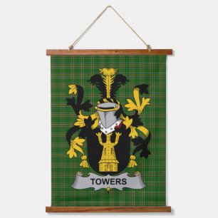 Tapiz Con Marco De Madera Escudo de Armas de Torres Irlandesas Cresta Famili