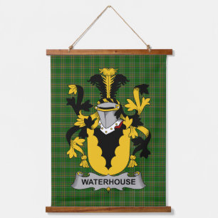 Tapiz Con Marco De Madera Escudo de Armas de Waterhouse Familia Crest Irland