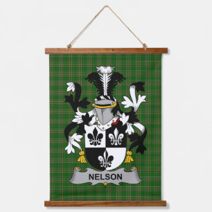 Tapiz Con Marco De Madera Escudo de Armas Familia Crest Nelson o Nealson Irl