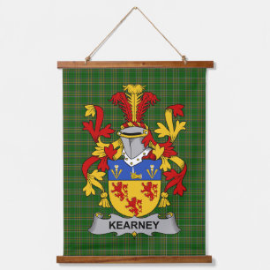 Tapiz Con Marco De Madera Escudo de Armas Familia Kearney o O_Kearney Irland