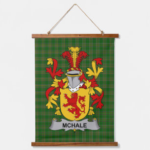 Tapiz Con Marco De Madera Escudo de Armas Familia McHale o MacHale Cresta Fa