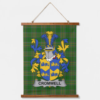 Tapiz Con Marco De Madera Escudo de Armas Familiar Cromwell Irlandés Cresta