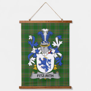 Tapiz Con Marco De Madera Escudo de armas Fitz-Rith irlandés