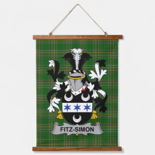 Tapiz Con Marco De Madera Escudo de armas Fitz-Simon irlandés