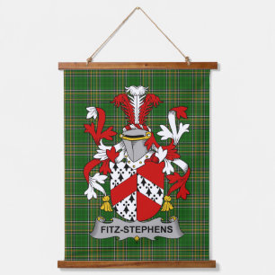 Tapiz Con Marco De Madera Escudo de armas Fitz-Stephens irlandés