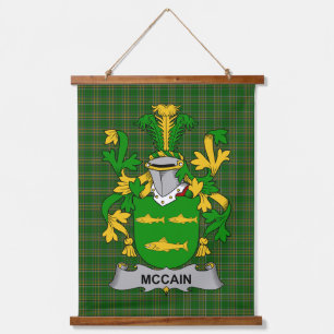 Tapiz Con Marco De Madera Escudo de armas irlandés McCain o O_Kane Crest de 