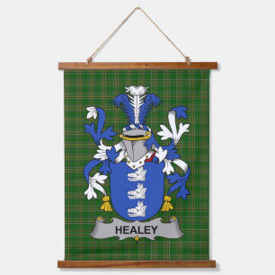 Tapiz Con Marco De Madera Escudo de Armas o Cresta de la Familia O'Healey Ir