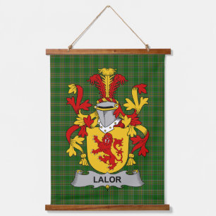 Tapiz Con Marco De Madera Escudo de Armas o Cresta Familiar Lalor u O_Lawlor