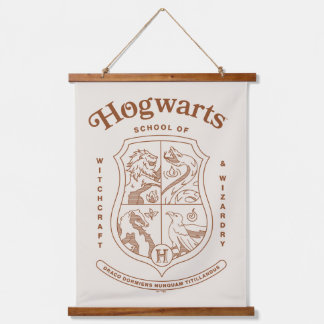 Tapiz Con Marco De Madera Escudo de la Escuela de Magia y Hechicería HOGWART