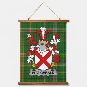 Tapiz Con Marco De Madera Escudo familiar irlandés Fitz-Gerald