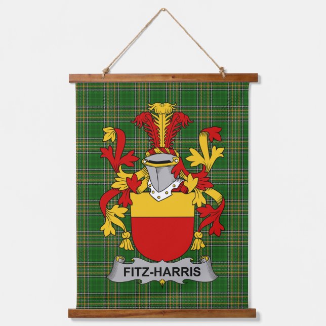 Tapiz Con Marco De Madera Escudo familiar irlandés Fitz-Harris (Anverso)