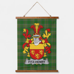 Tapiz Con Marco De Madera Escudo familiar irlandés Fitz-Henry