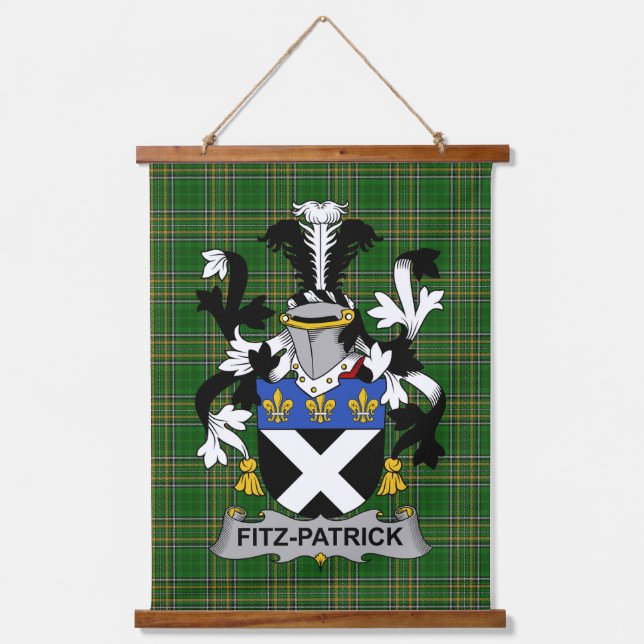 Tapiz Con Marco De Madera Escudo familiar irlandés Fitz-Patrick (Anverso)