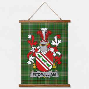Tapiz Con Marco De Madera Escudo familiar irlandés Fitz-William