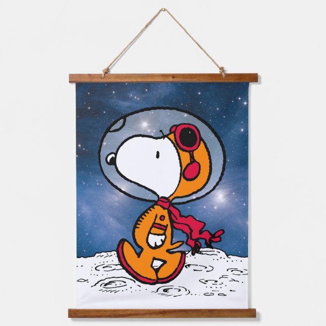 Tapiz Con Marco De Madera ESPACIO | Astronauta Snoopy (Anverso)