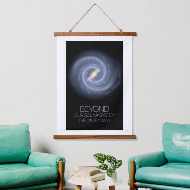 Tapiz Con Marco De Madera Espacio Ultraterrestre, Galaxia, Vía Láctea, Cosmo (Sala de estar)