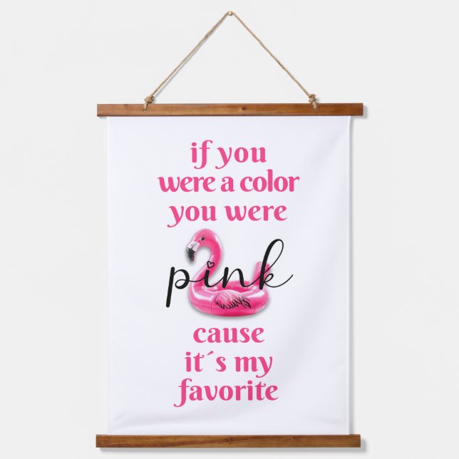 Tapiz Con Marco De Madera Estabas rosado - (Anverso)