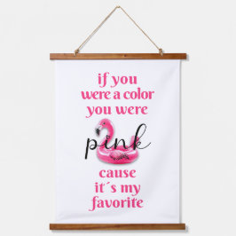 Tapiz Con Marco De Madera Estabas rosado -