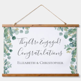 Tapiz Con Marco De Madera Estandarte Botánico de Verde de Eucalipto para Com