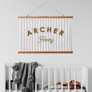 Tapiz Con Marco De Madera Estandarte de nombre de niños personalizado para g