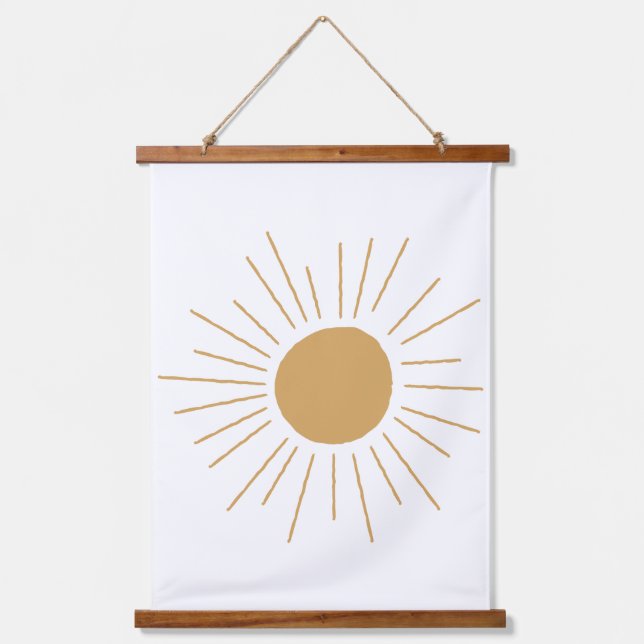 Tapiz Con Marco De Madera estilo bohemio Sunshine, Boho Sunshine, boho sun (Anverso)