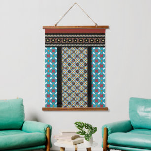 Tapiz Con Marco De Madera Estilo de mosaico mexicano 3