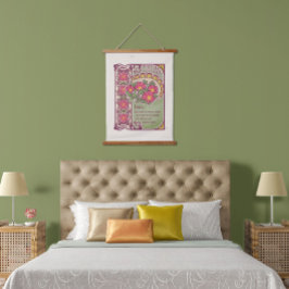 Tapiz Con Marco De Madera Estilo Vintage Flor Rosa Dream Magic