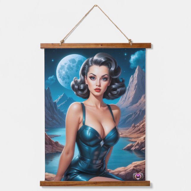 Tapiz Con Marco De Madera Estoy de vacaciones AI Concept Art de Xzendor7 (Anverso)