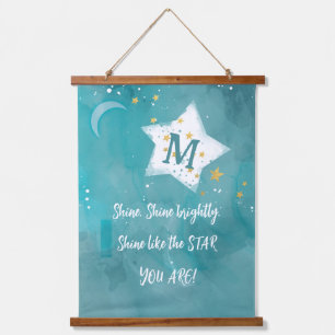 Tapiz Con Marco De Madera Estrella Inspiradora brillante de cielo nocturno d