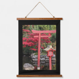 Tapiz Con Marco De Madera Estructuras de jardín japonés con borde negro