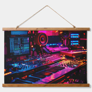 Tapiz Con Marco De Madera Estudio de Música en Casa