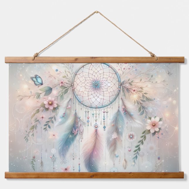 Tapiz Con Marco De Madera Ethereal Boho Dreamcatcher (Anverso )