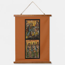 Tapiz Con Marco De Madera Ethiopian Nativity Icon
