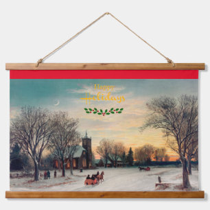 Tapiz Con Marco De Madera Eve navidades