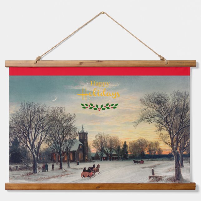 Tapiz Con Marco De Madera Eve navidades (Anverso )