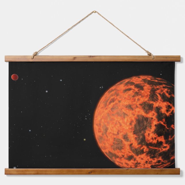 Tapiz Con Marco De Madera Exoplanet Ucf-1.01 Orbitando Una Estrella Llamada  (Anverso )