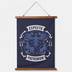 Tapiz Con Marco De Madera Expecto Patronum Gráfica Silueta Vintage