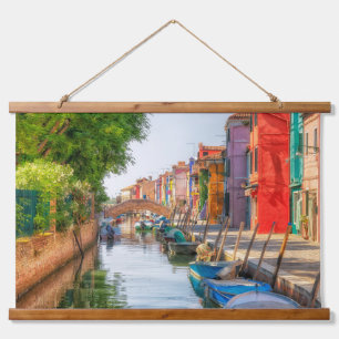 Tapiz Con Marco De Madera Explora el Encanto Vibrante de Burano