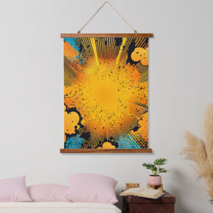 Tapiz Con Marco De Madera Explosión de arte pop de estilo cómico (8)