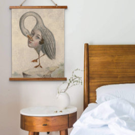 Tapiz Con Marco De Madera Extraño ave mitológica antigua de maravilla