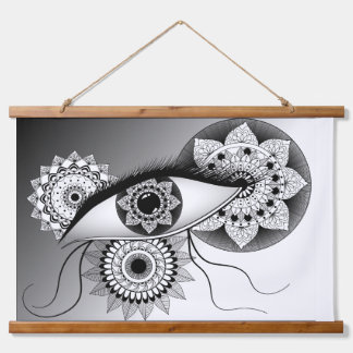 Tapiz Con Marco De Madera Eye Mandala